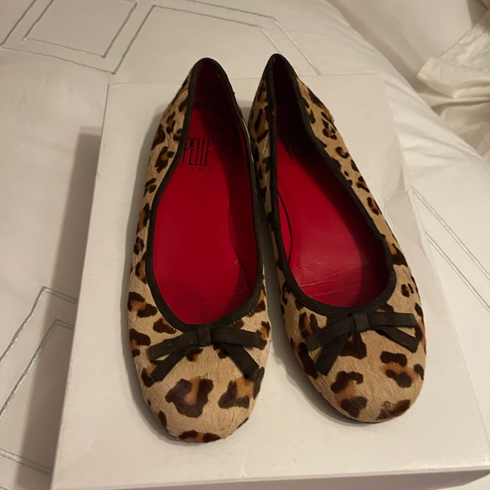 Pelle Moda Animal Print Flats with Bow
